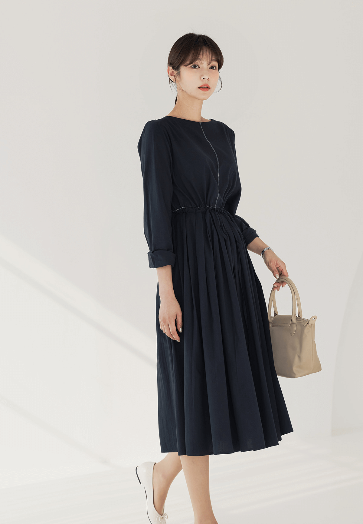 Elegant Stitch Pleated Dress