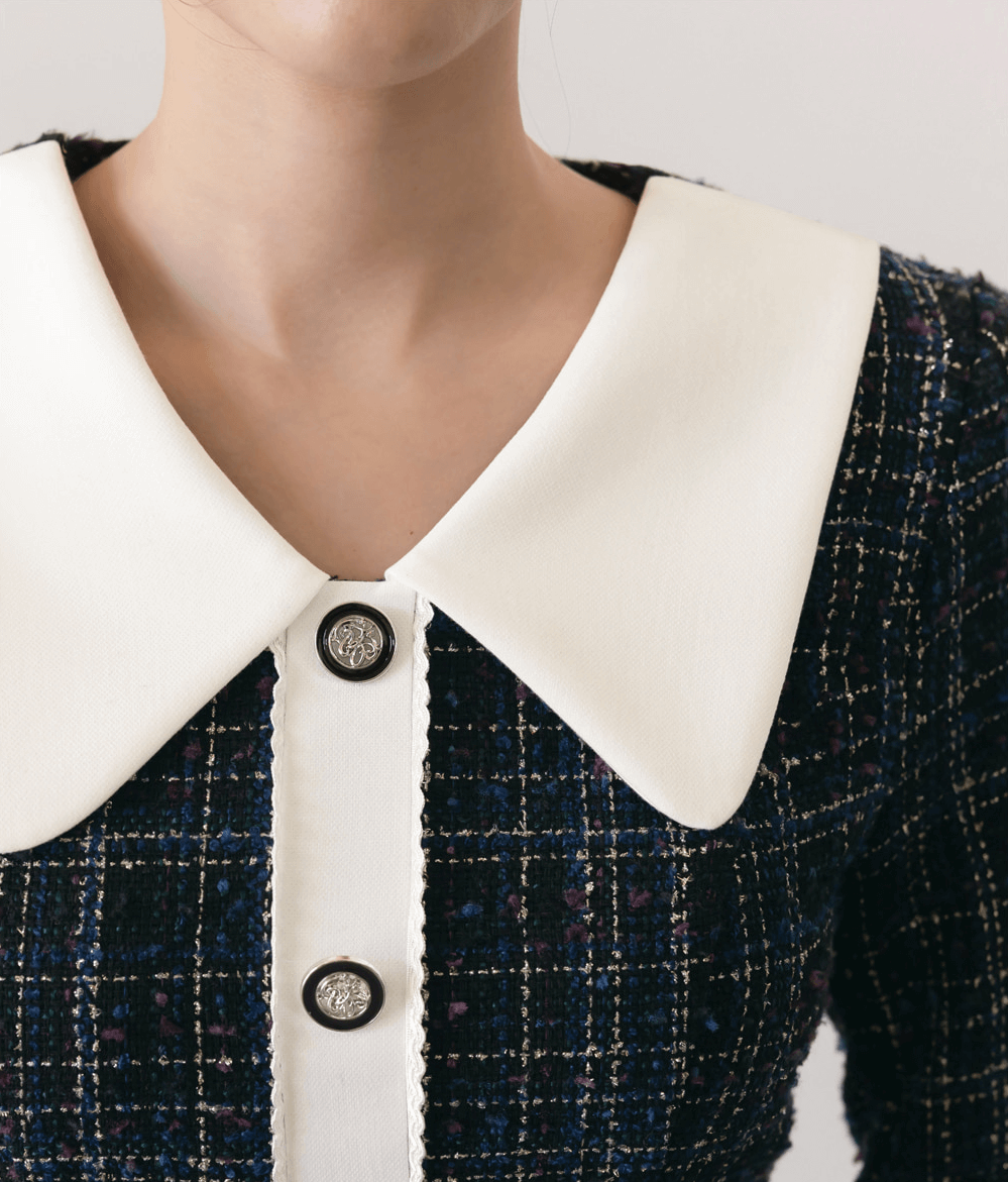 Elegant Big-Collar Sheath Dress