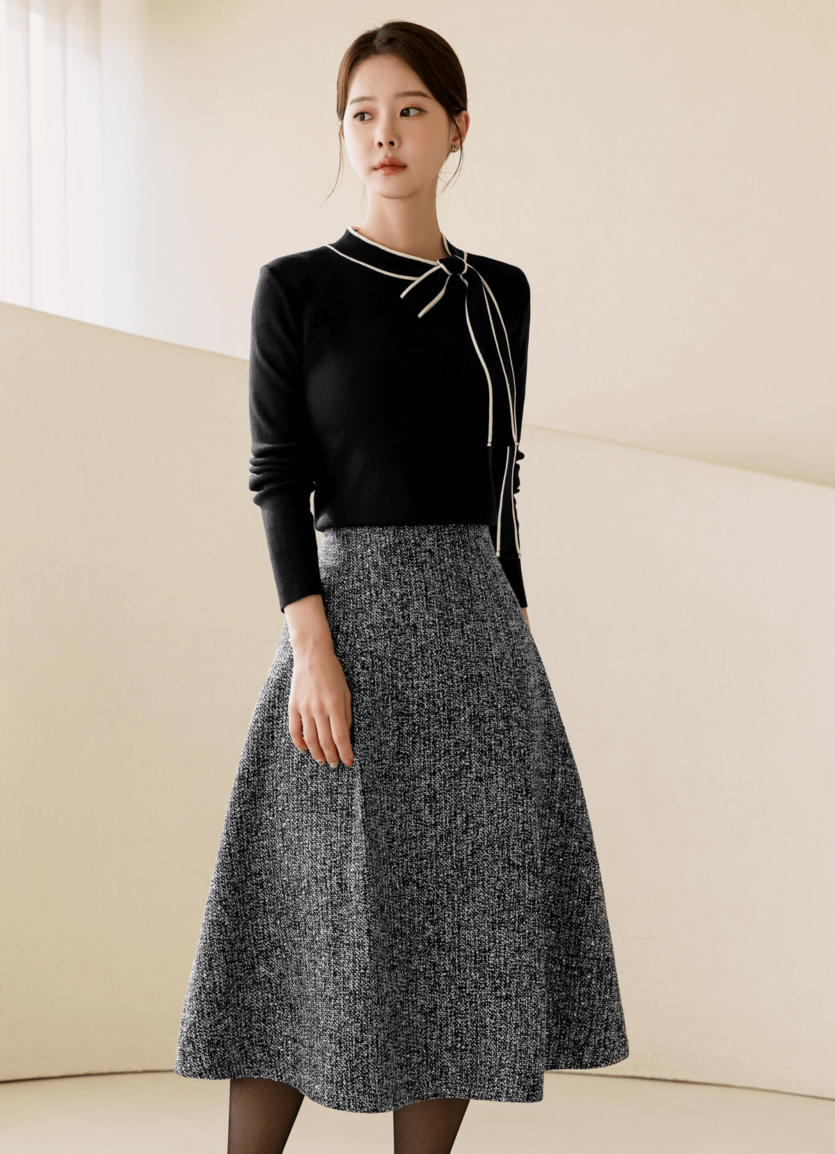 Timeless Elegance Tweed Flare Skirt