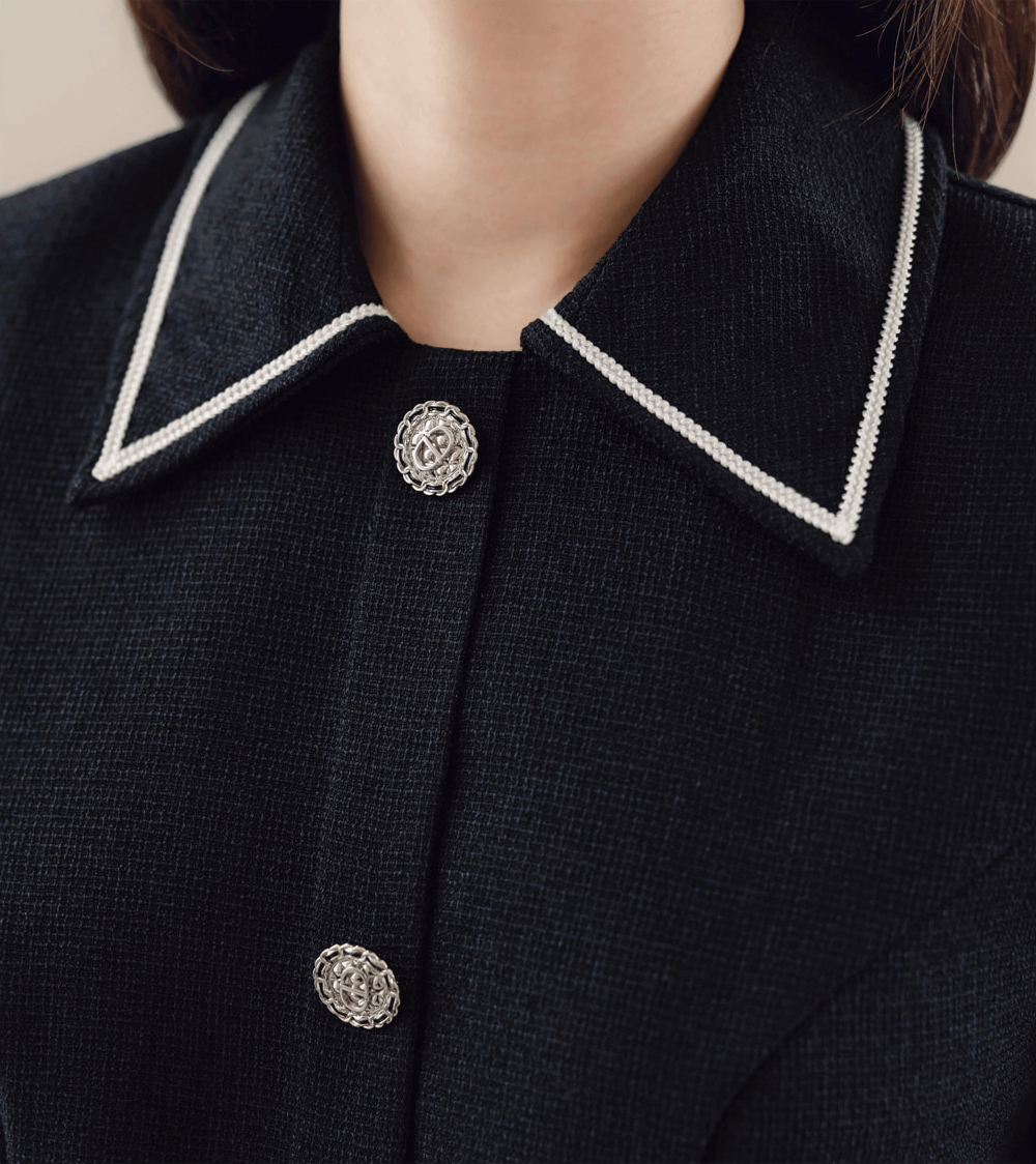 Neat Layered Tweed Dress