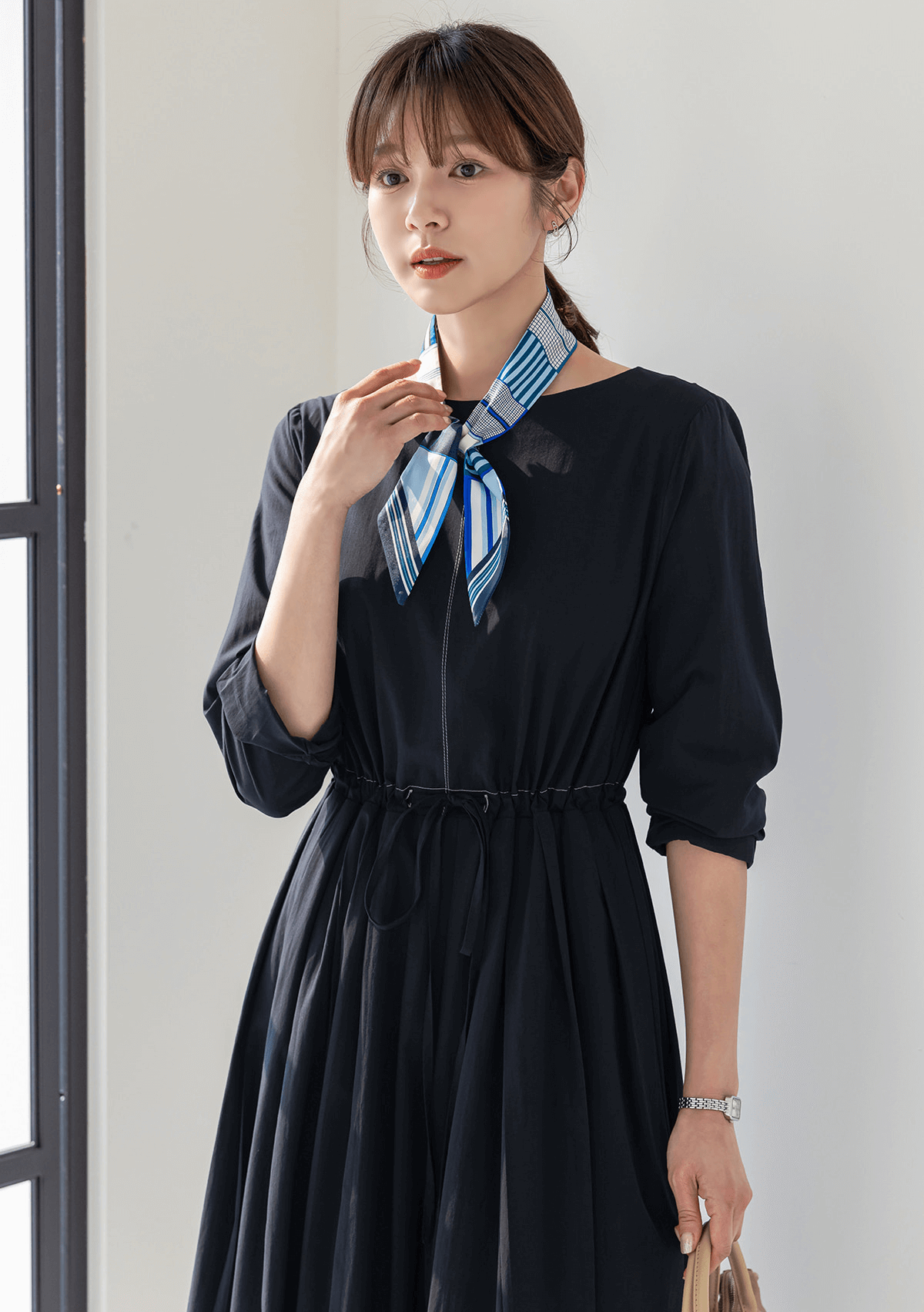Elegant Stitch Pleated Dress
