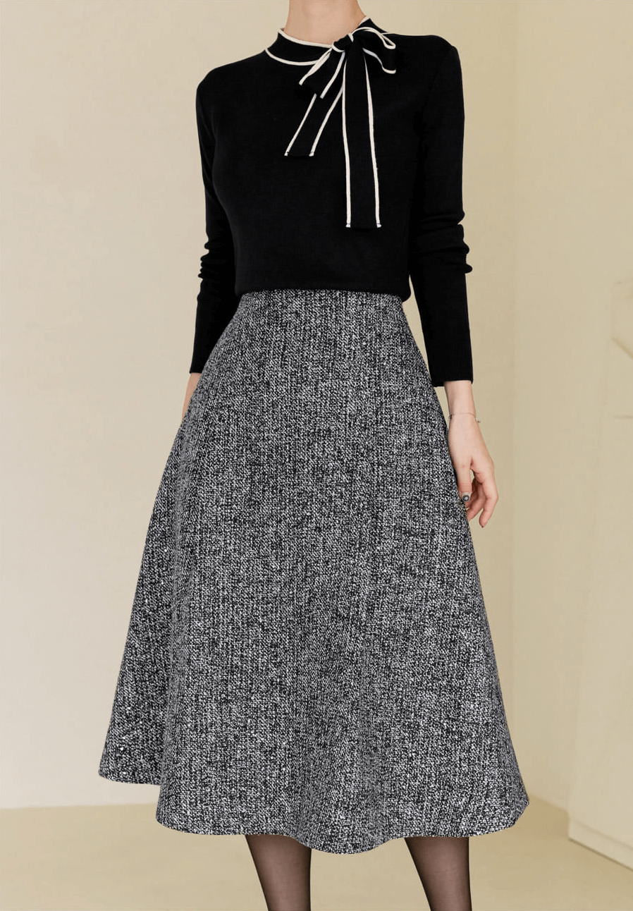 Ribbon-Accent Knit with Contrast Details