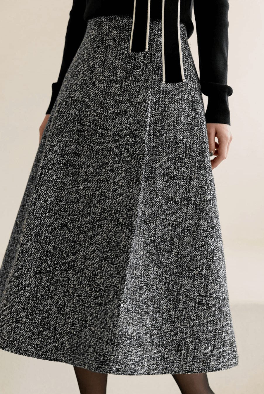 Timeless Elegance Tweed Flare Skirt