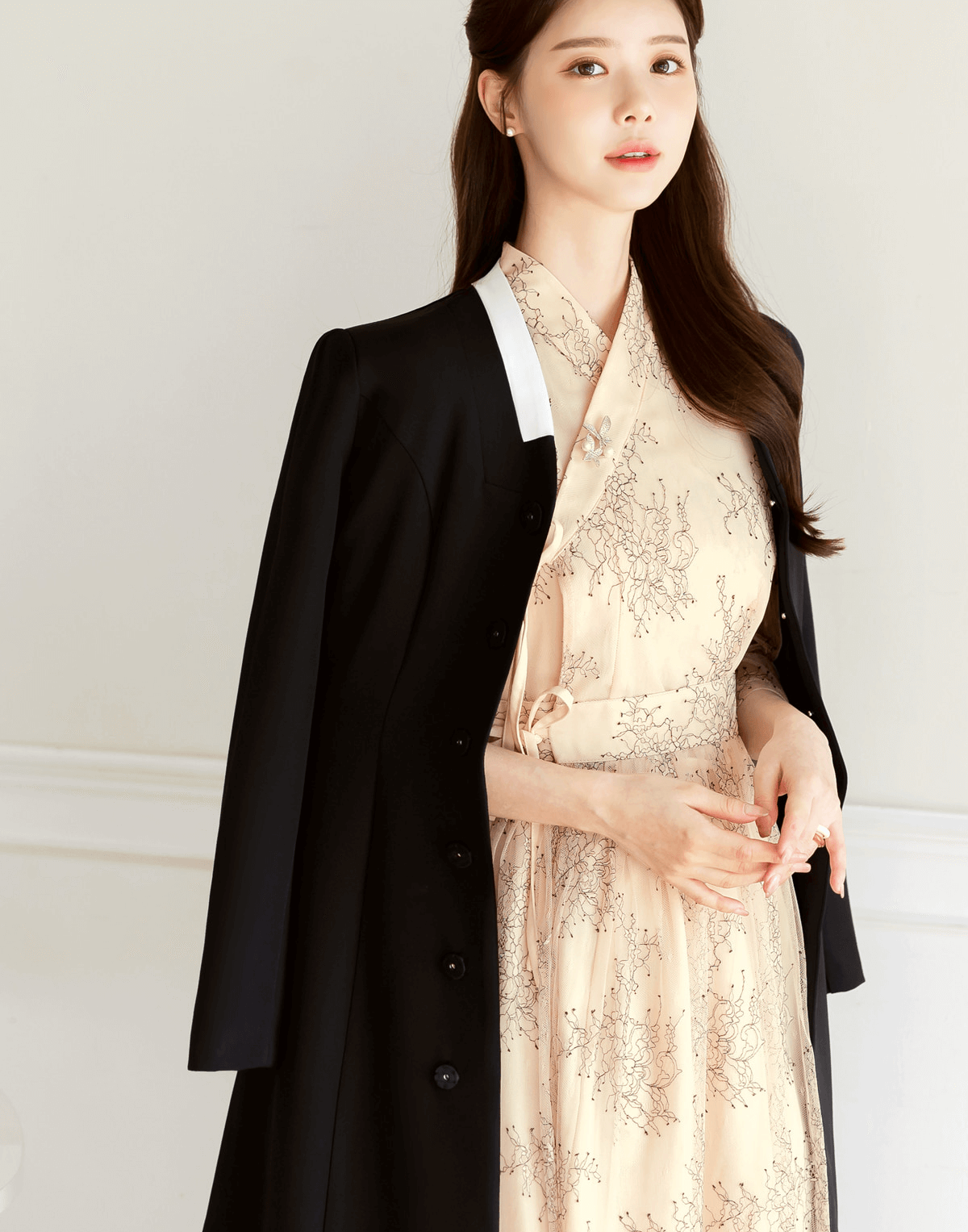 Black Modern Hanbok Durumagi Coat