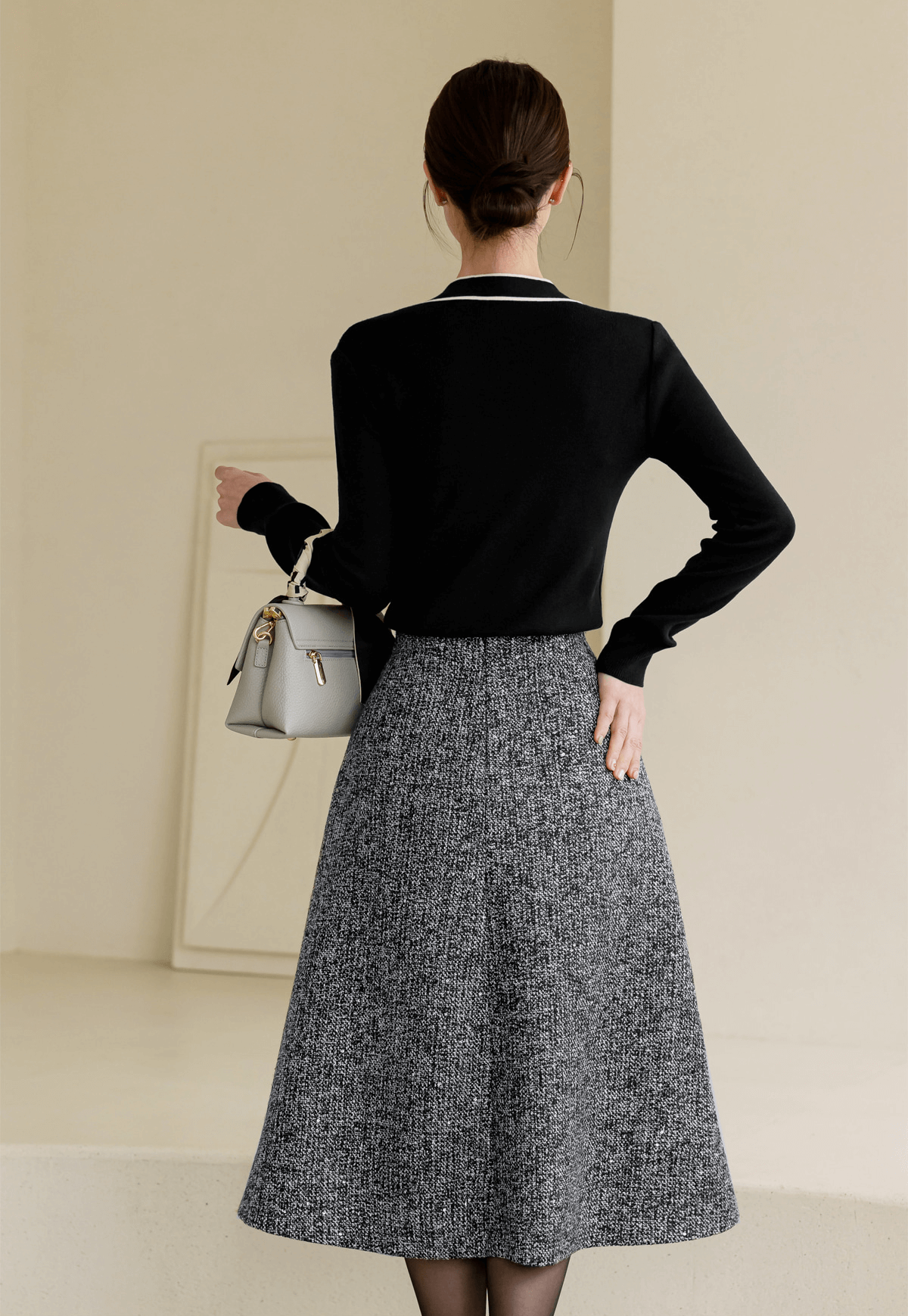 Timeless Elegance Tweed Flare Skirt