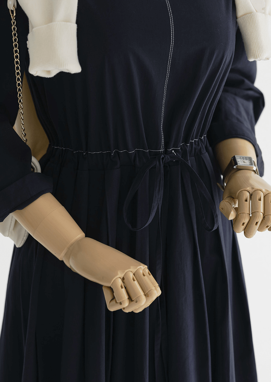 Elegant Stitch Pleated Dress