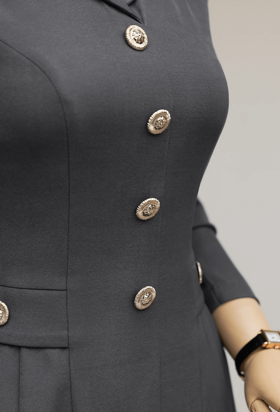 Elegance with a Feminine Touch Grey Pleated Flare Dress