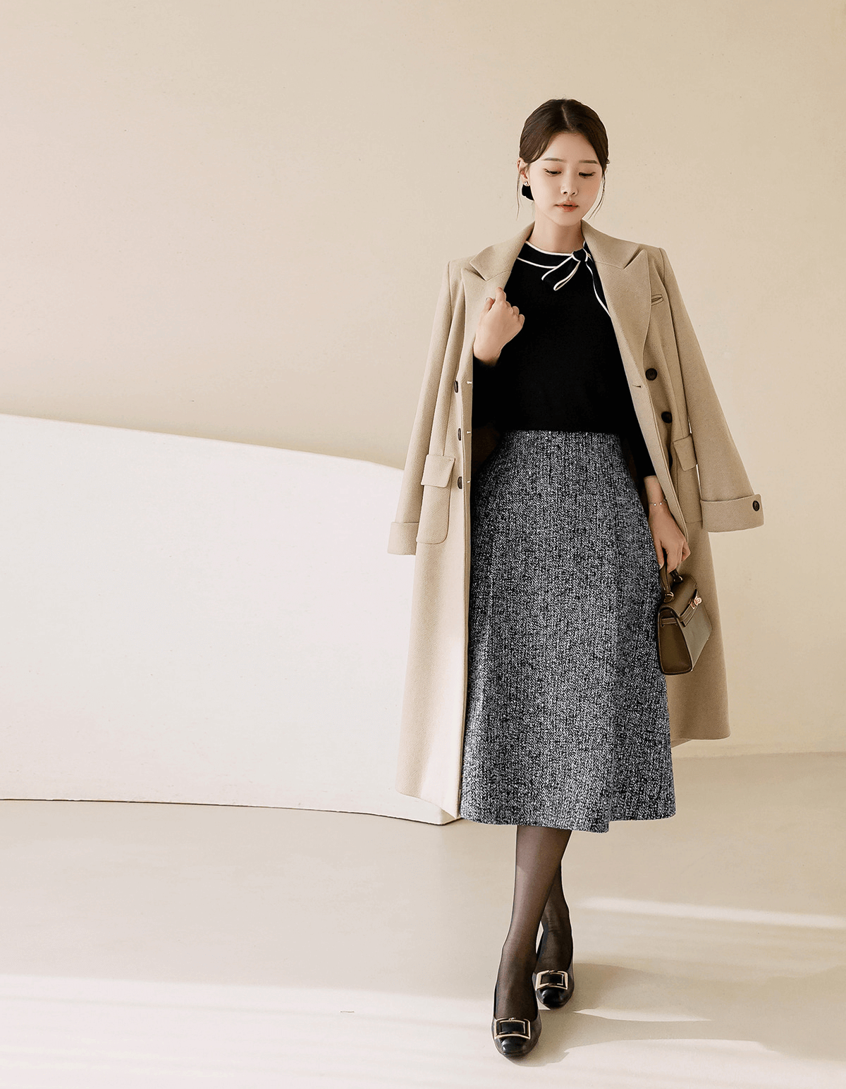 Timeless Elegance Tweed Flare Skirt