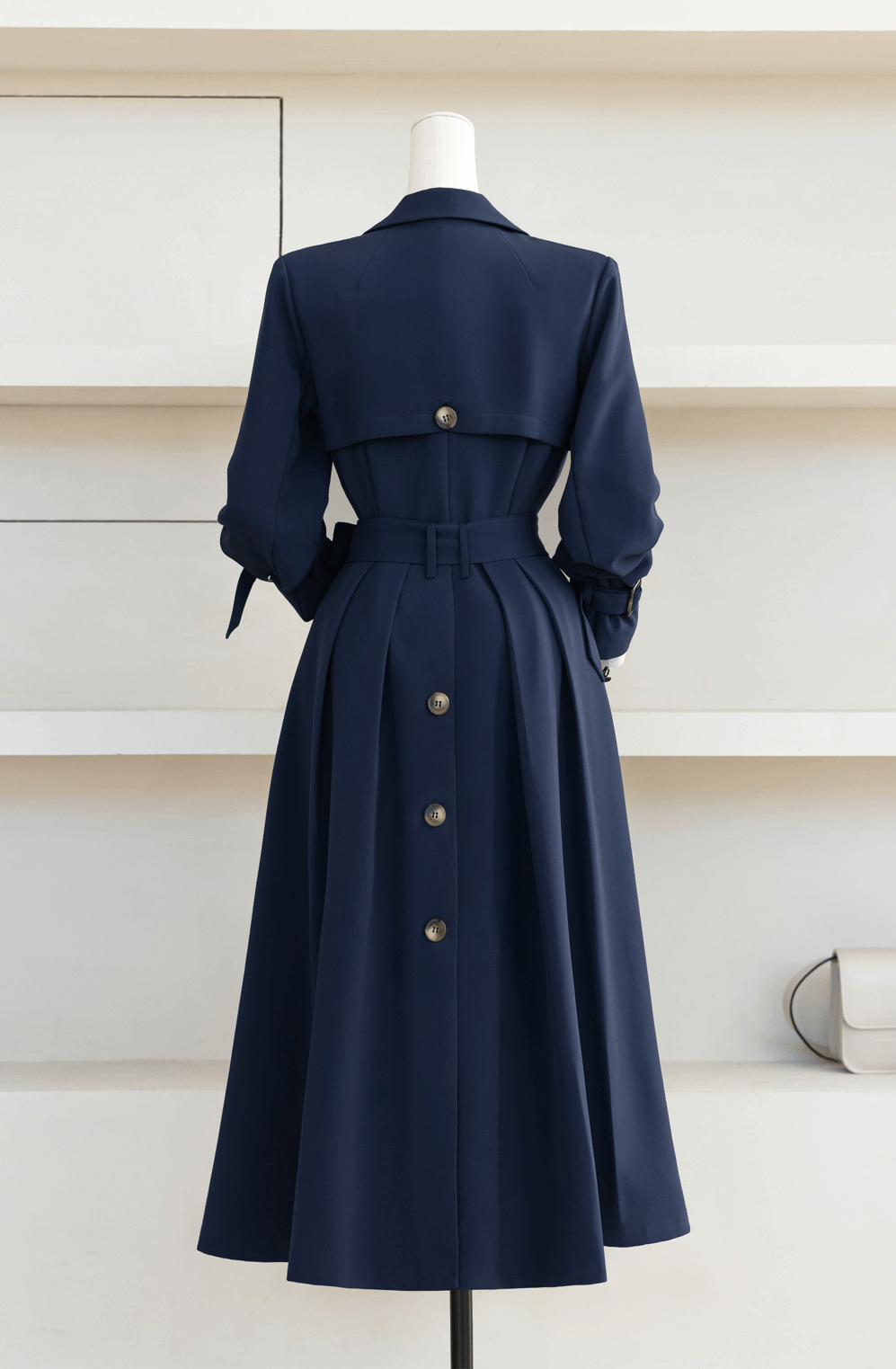 Timeless Tailored Collar Double-Breasted Trench Coat