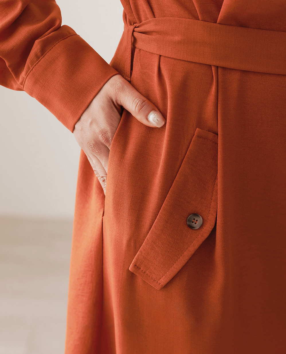 Bold and Elegant Shirt Dress with Pintuck Detail
