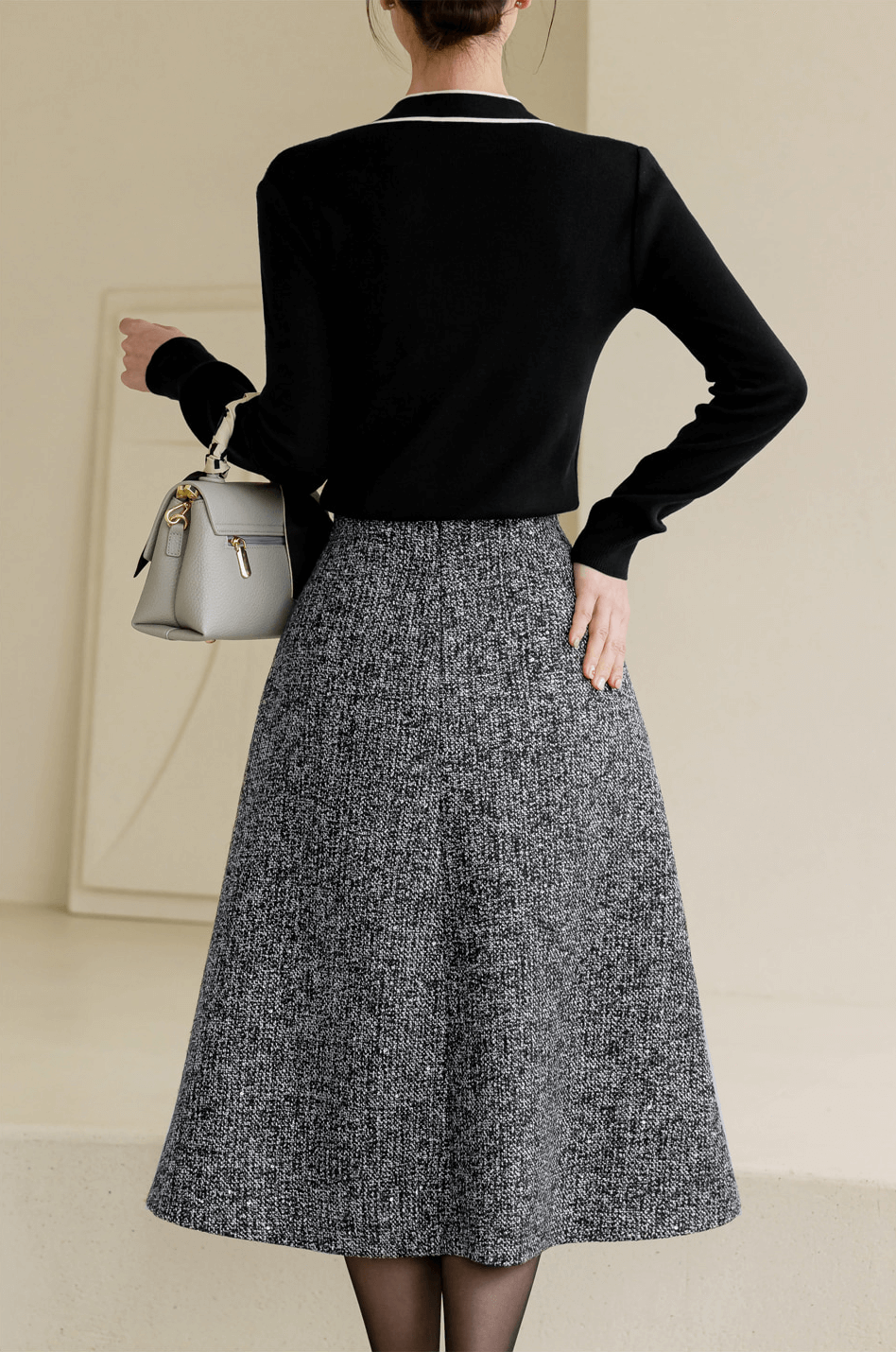 Ribbon-Accent Knit with Contrast Details