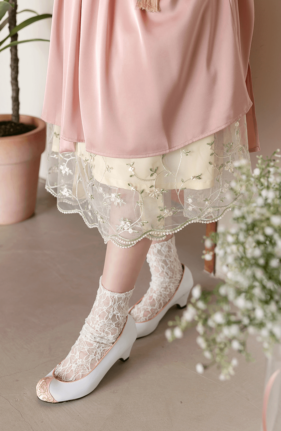 Elegance Satin Midi Modern Hanbok Wrap Skirt
