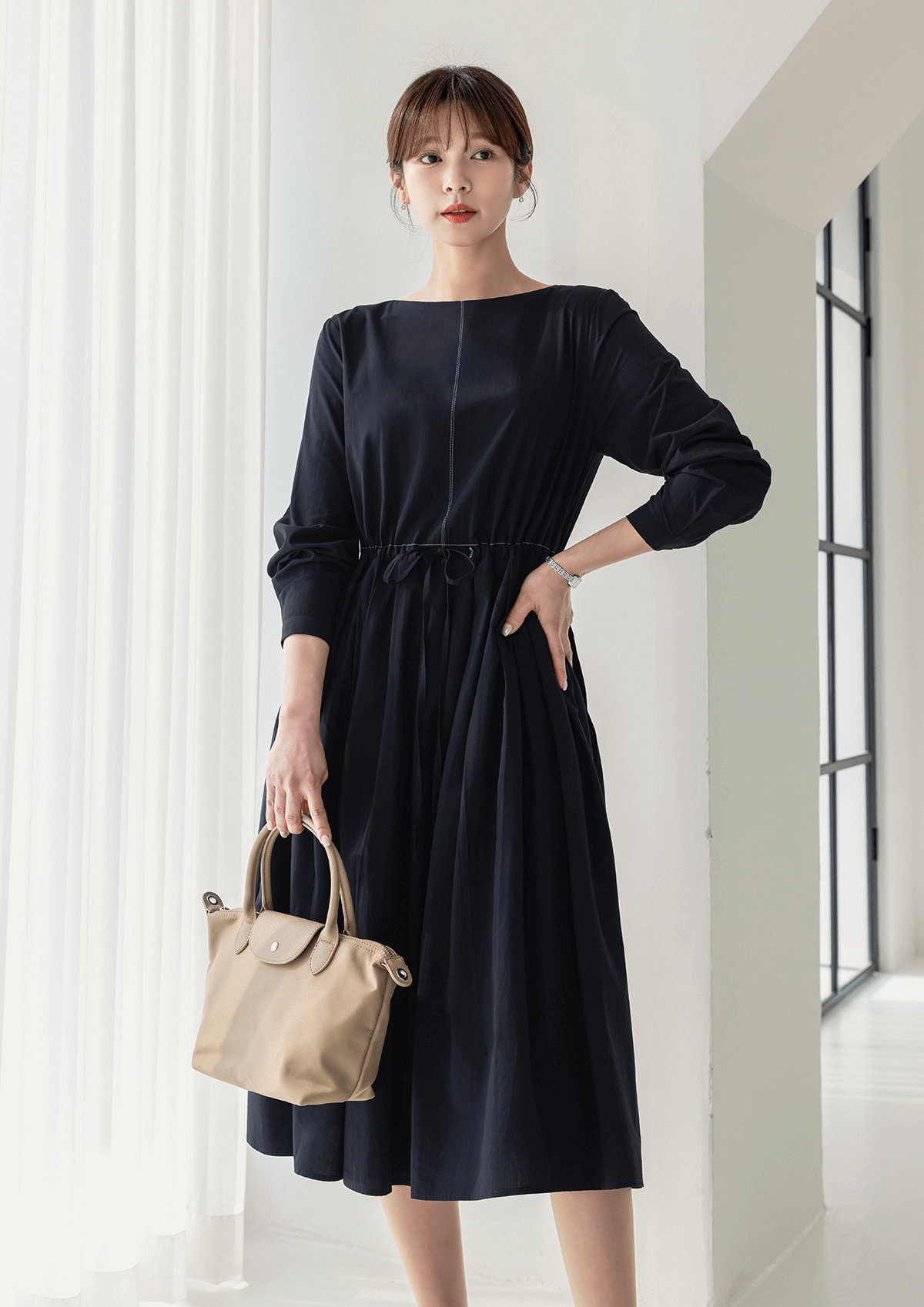 Elegant Stitch Pleated Dress