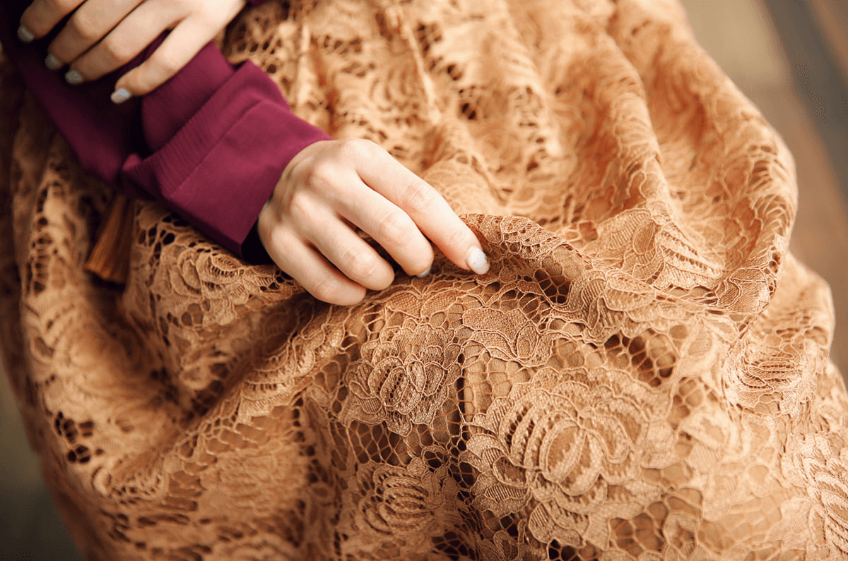 Floral Pattern Lace Modern Hanbok Wrap Skirt
