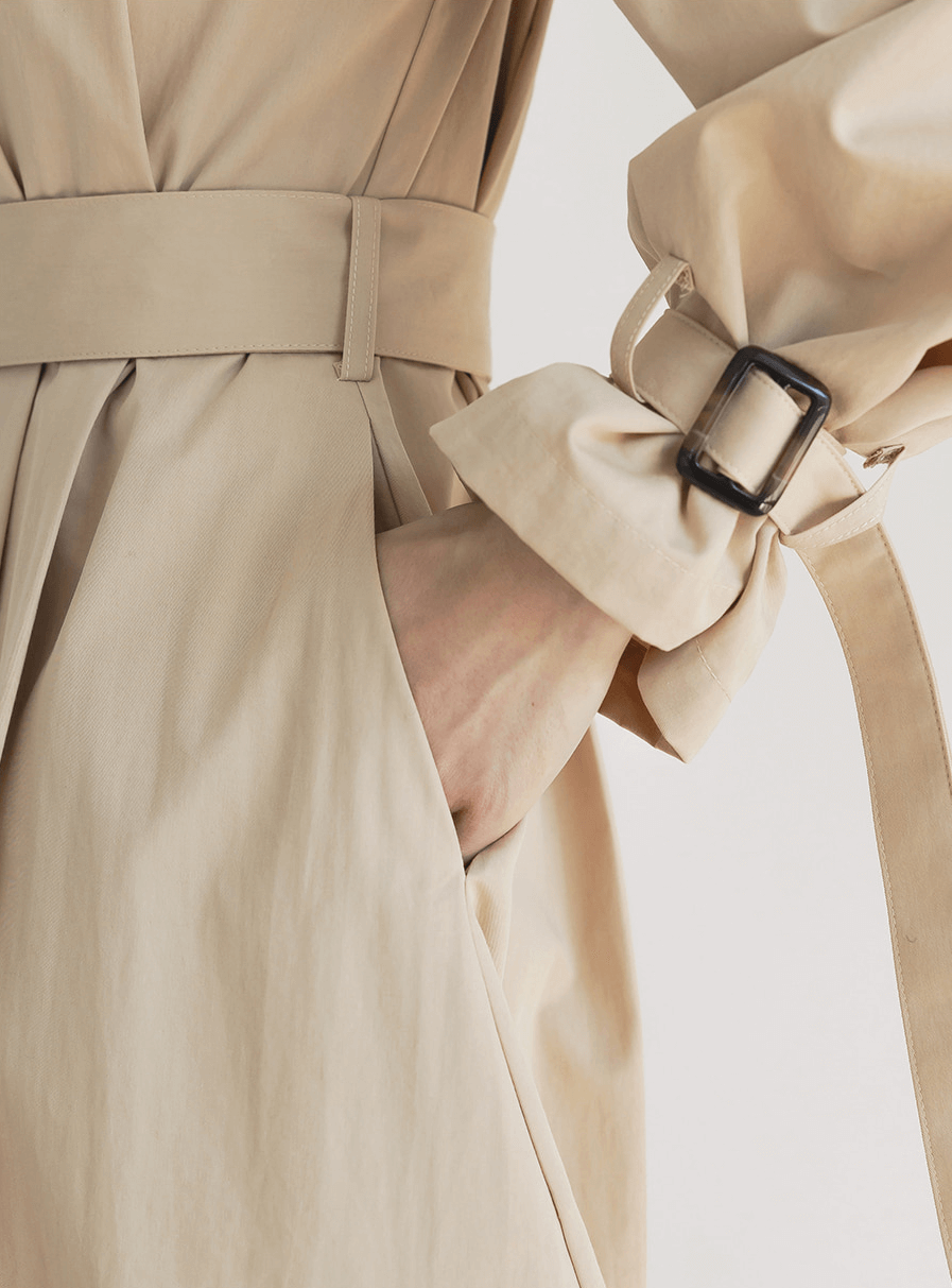 Elegant Modern Charm Trench Belt Dress