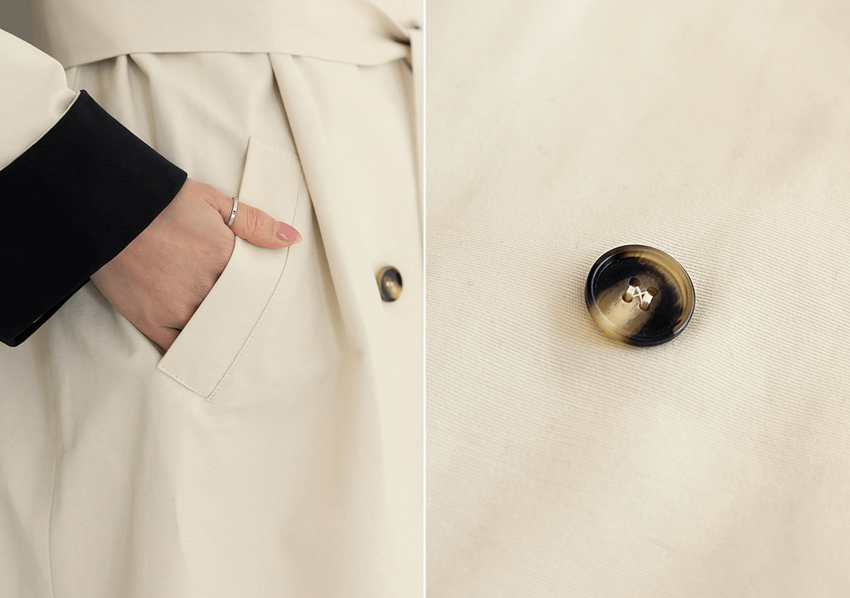 Chic Contrast Collar Double-Breasted Coat