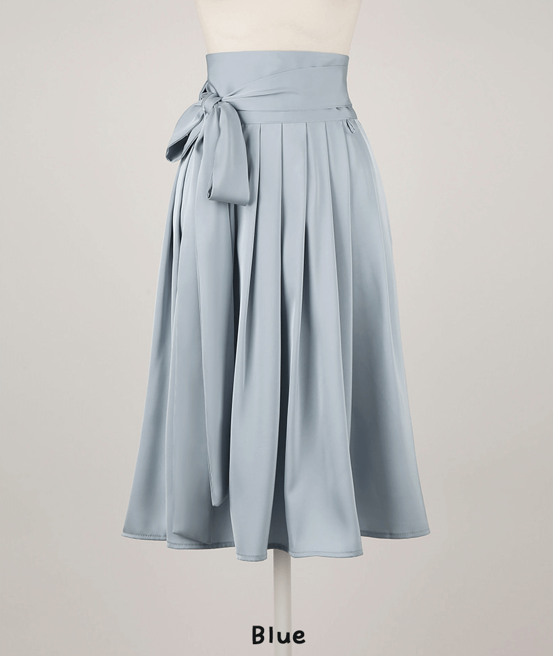 Elegance Satin Midi Modern Hanbok Wrap Skirt