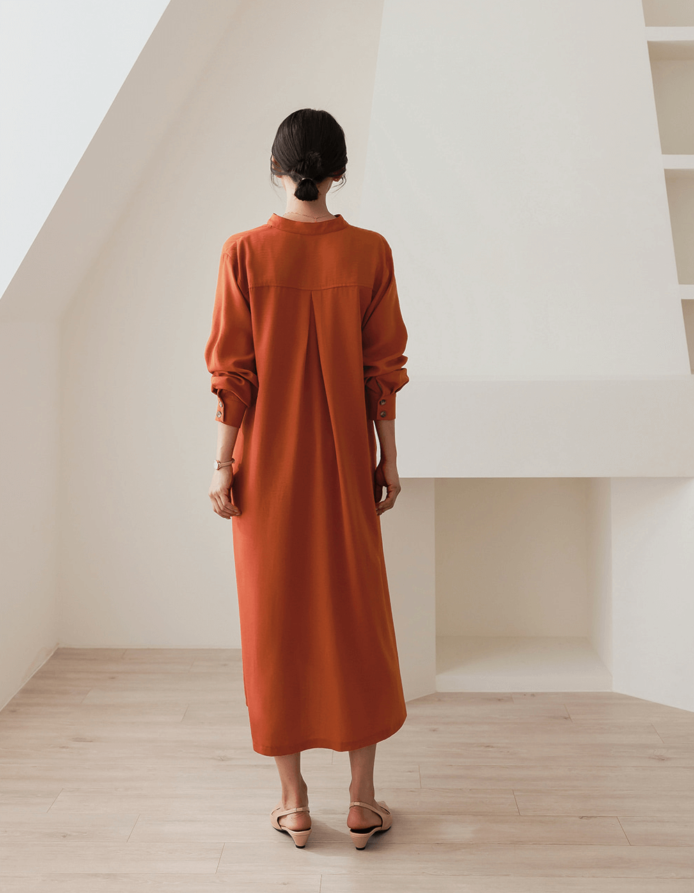 Bold and Elegant Shirt Dress with Pintuck Detail
