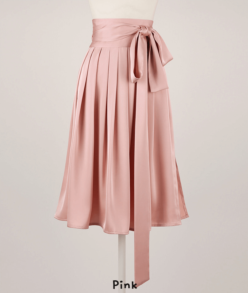 Elegance Satin Midi Modern Hanbok Wrap Skirt