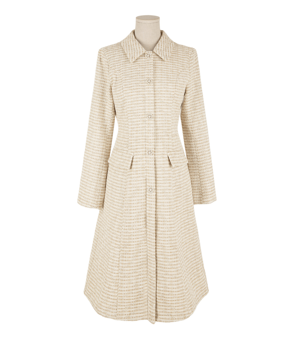 Demure Tweed Flare Mini Dress
