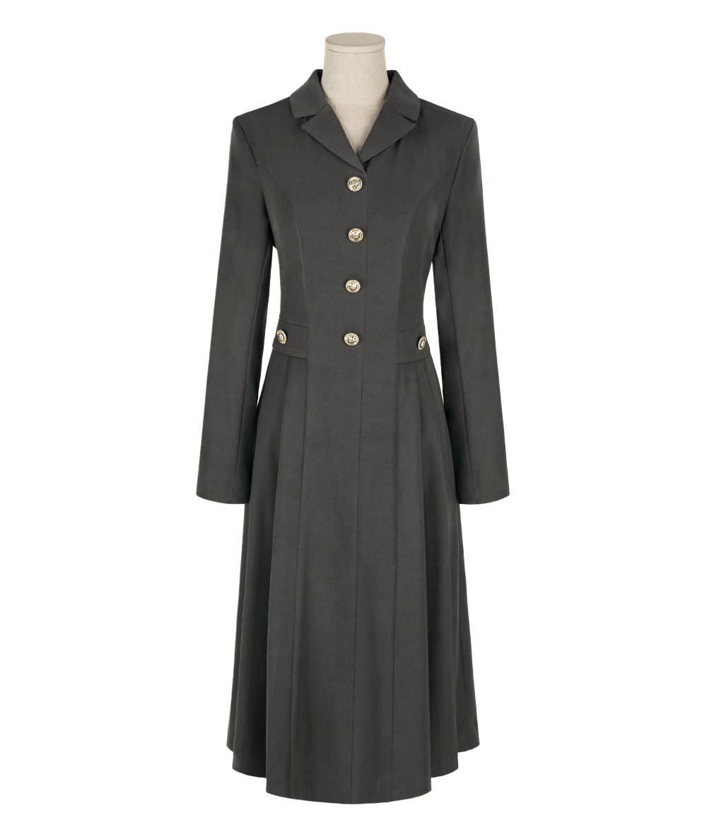 Elegance with a Feminine Touch Grey Pleated Flare Dress