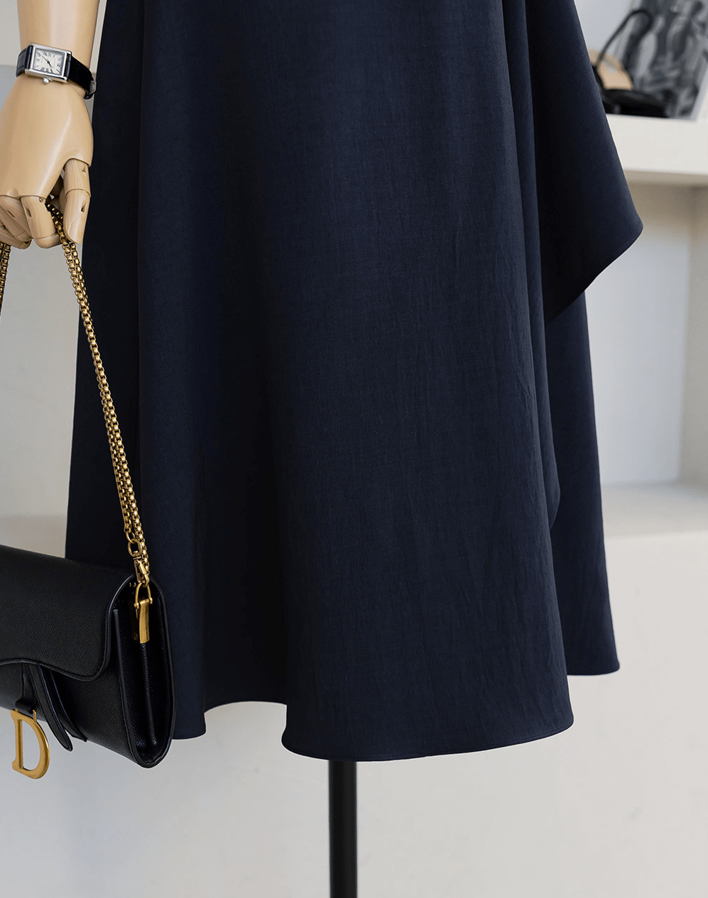 Asymmetric Ruffle Belted Dress with Feminine Flair