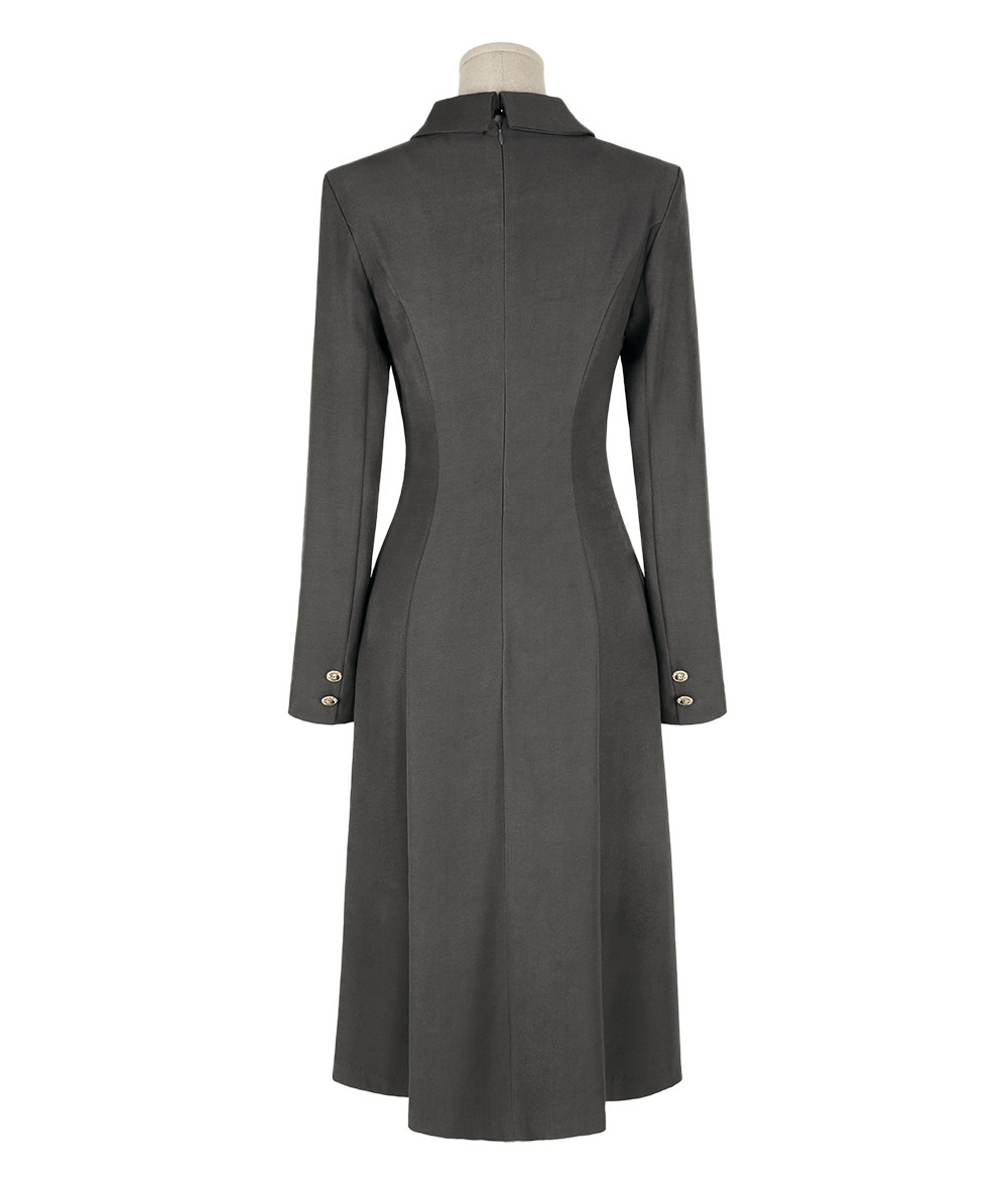 Elegance with a Feminine Touch Grey Pleated Flare Dress