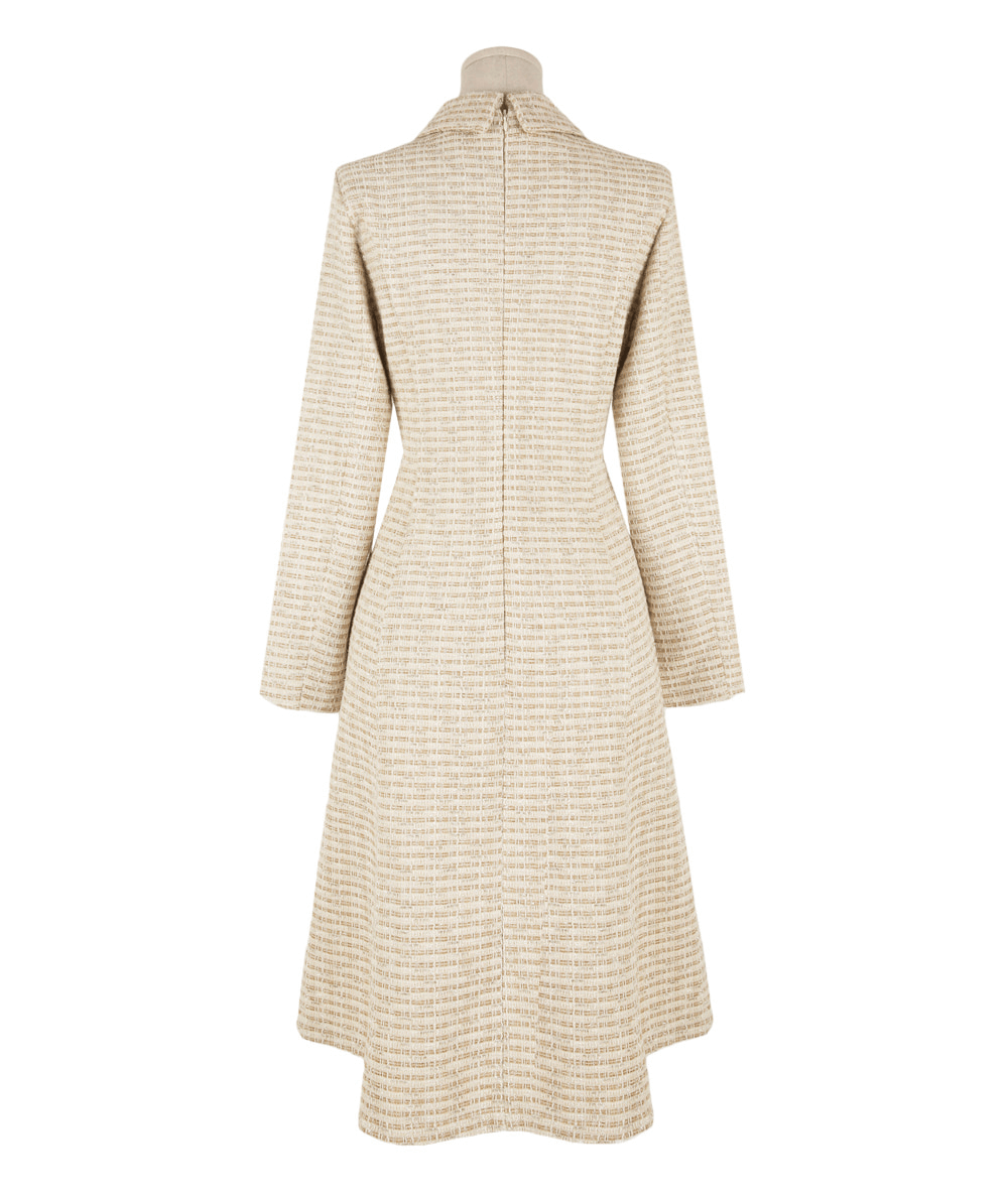 Demure Tweed Flare Mini Dress