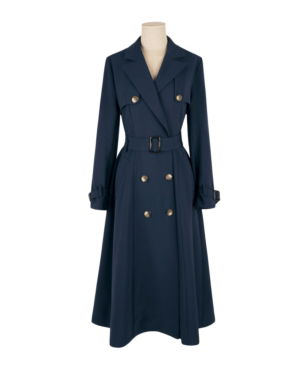 Timeless Tailored Collar Double-Breasted Trench Coat