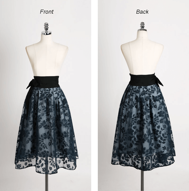 Floral Pattern Modern Hanbok Wrap Skirt