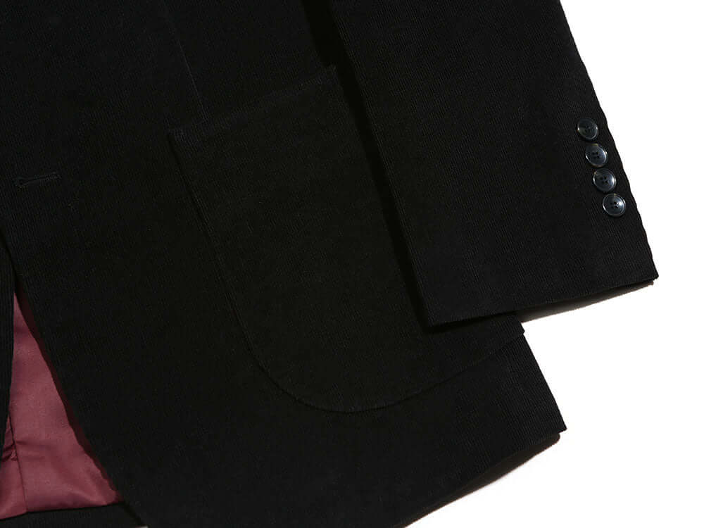 Black Corduroy Single Suit Jacket