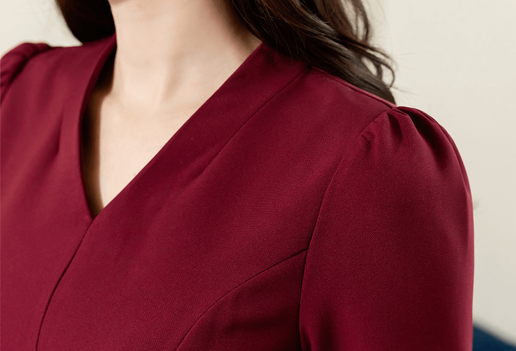 Timeless Elegance V-Neck Belted Flare Dress