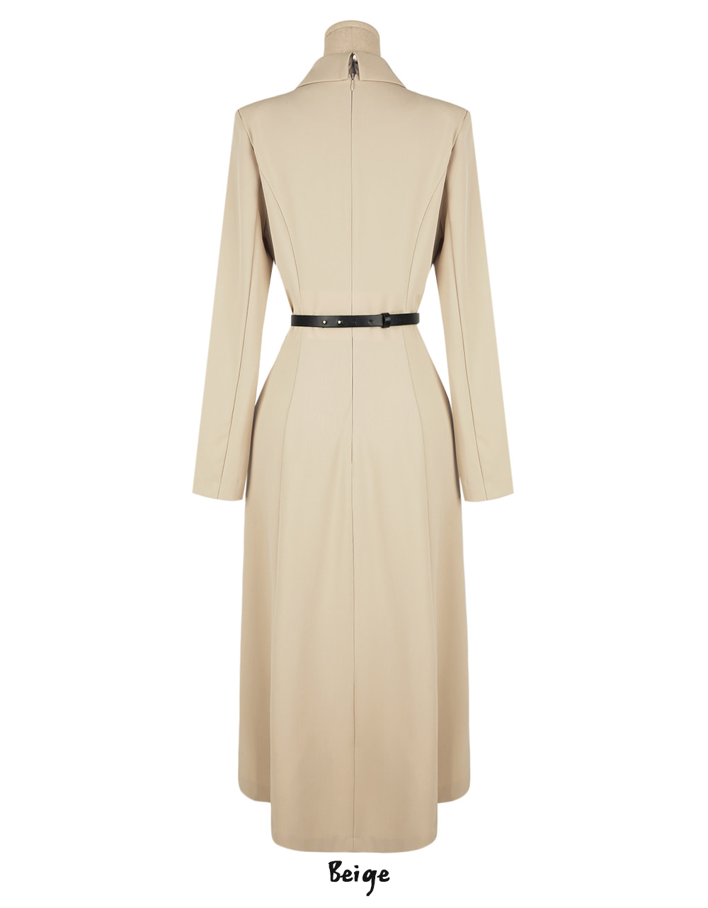 Shawl Collar Flare Midi Dress with Waist Belt – Elegant Dress for Special Occasions
