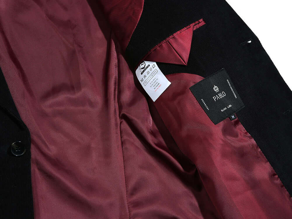 Black Corduroy Single Suit Jacket