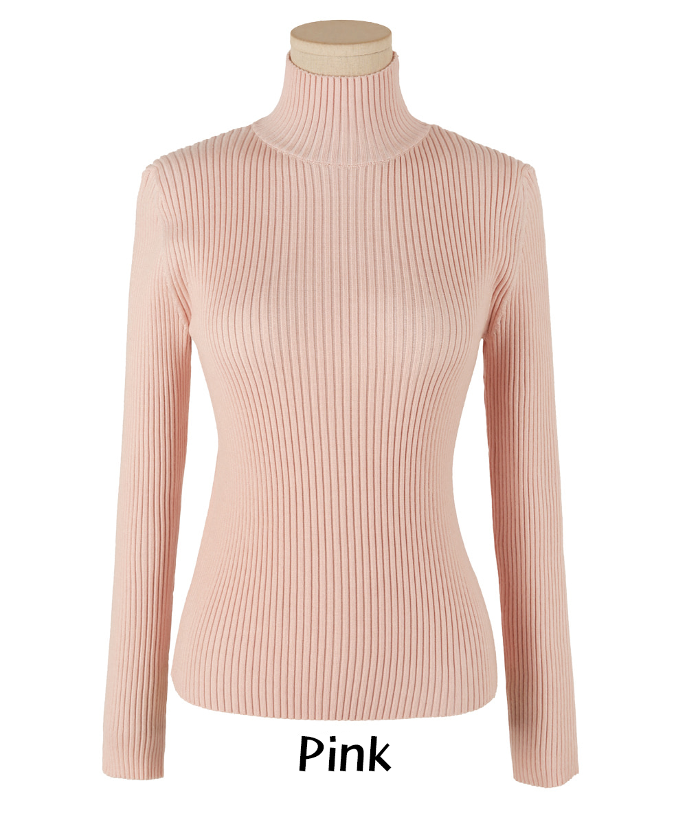 Cozy Ribbed Turtleneck Knit Top for Effortless Winter Layering