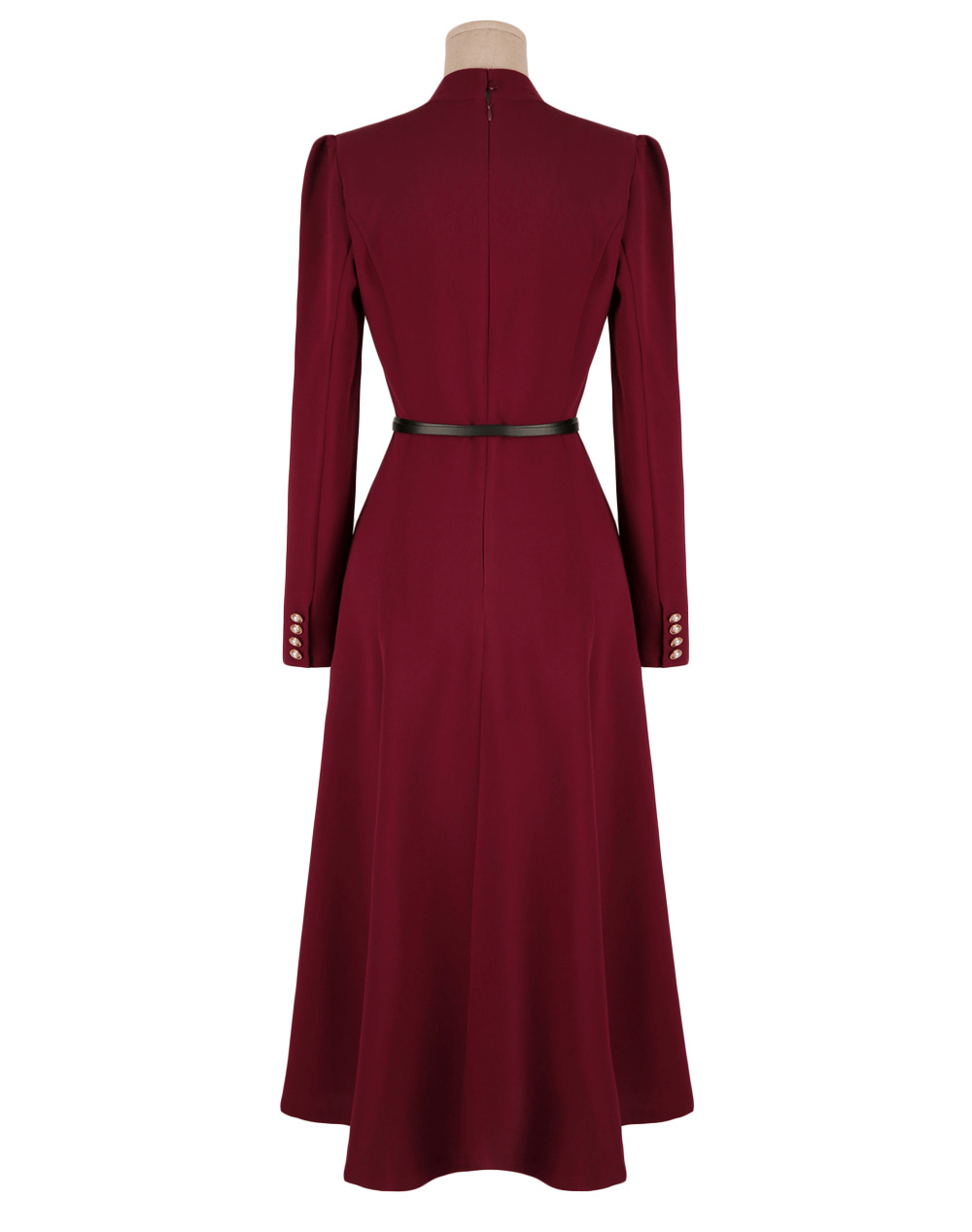 Timeless Elegance V-Neck Belted Flare Dress