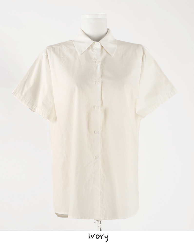Basic Short Sleeve Cotton Shirt Blouse