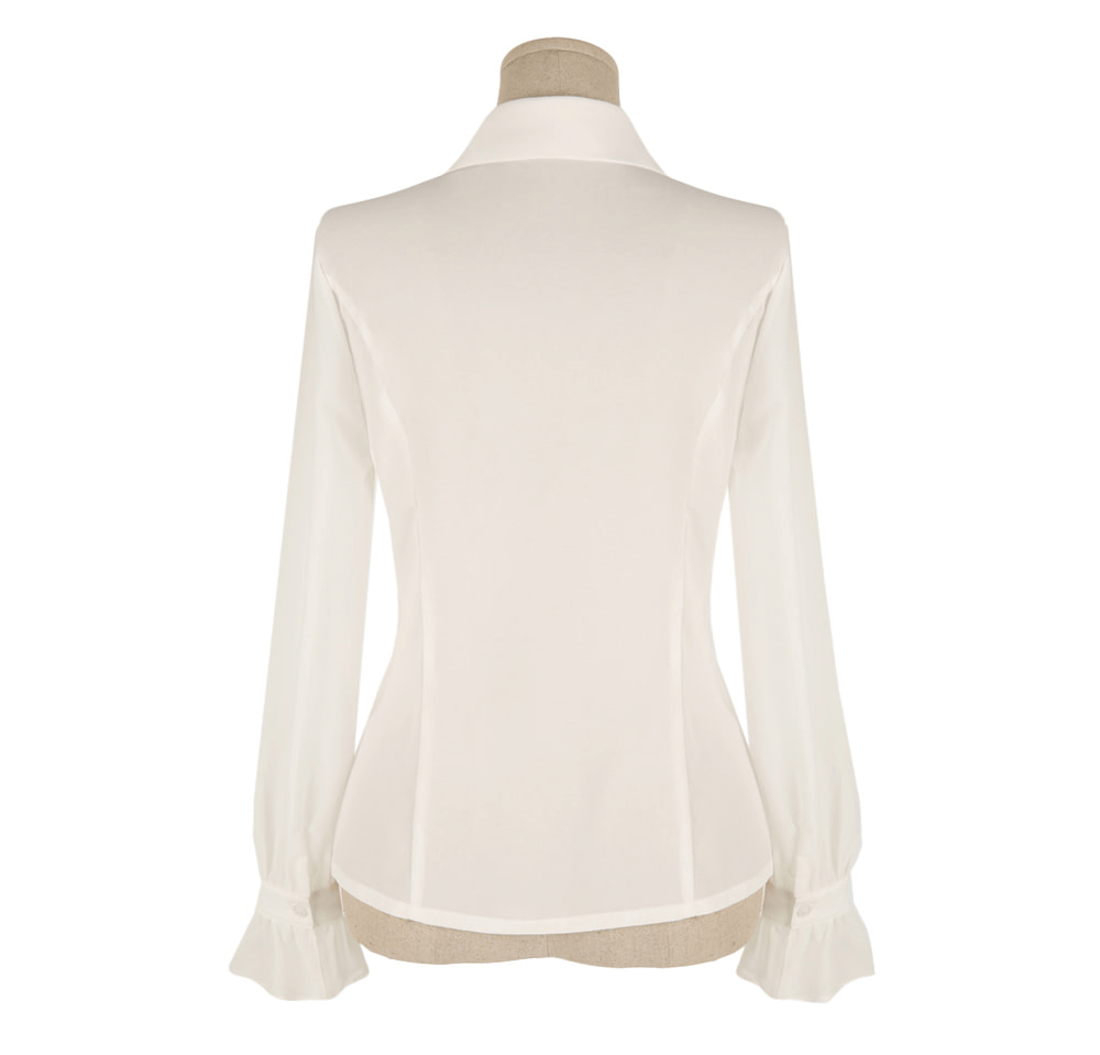 Feminine Flat Collar Chiffon Blouse