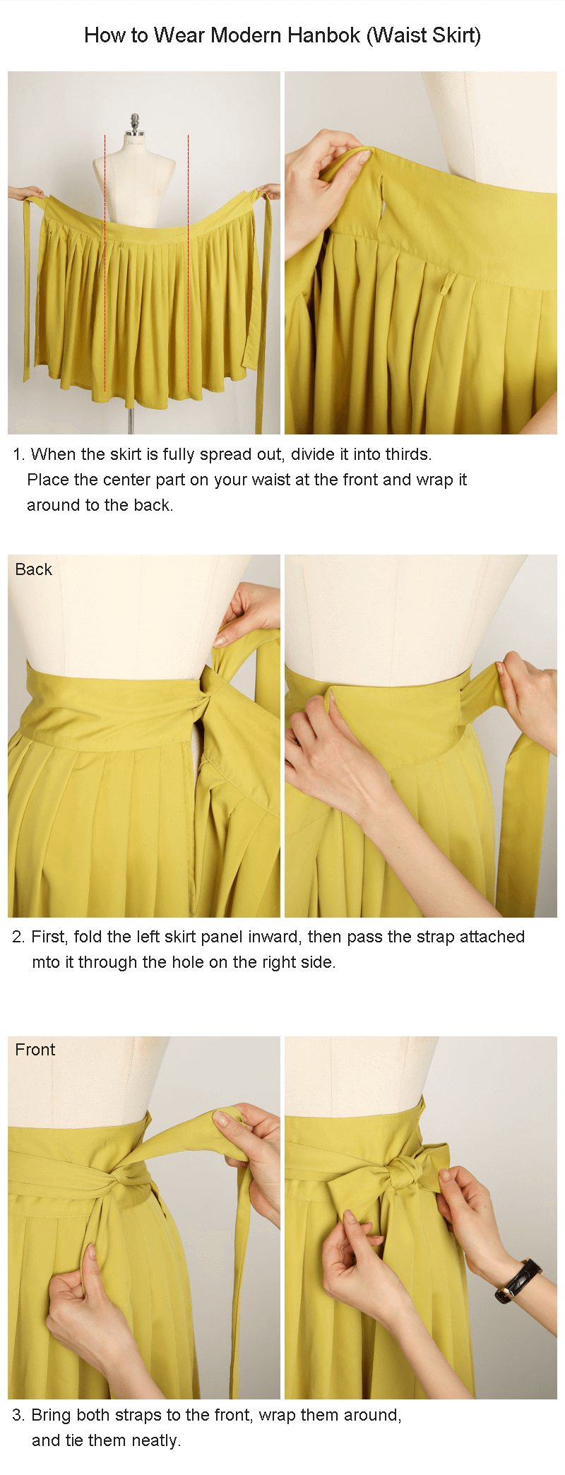 Basic Demure Modern Hanbok Wrap Skirt