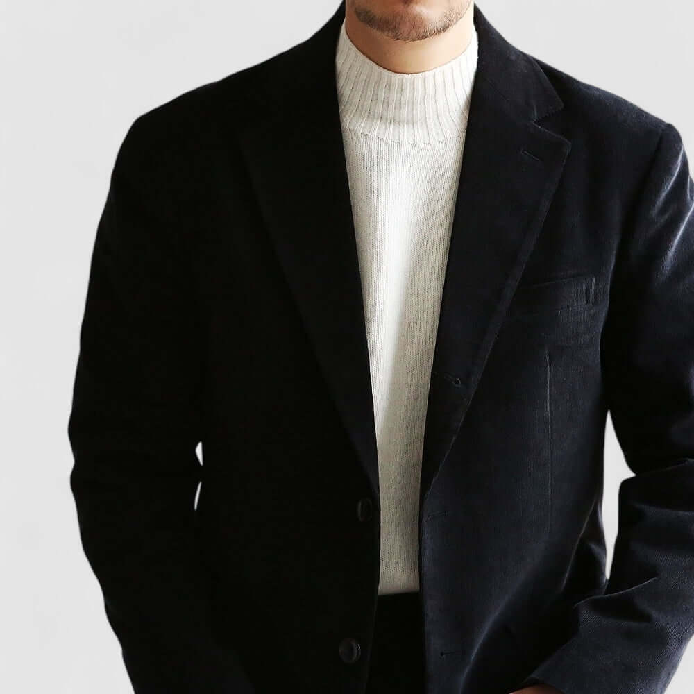 Black Corduroy Single Suit Jacket