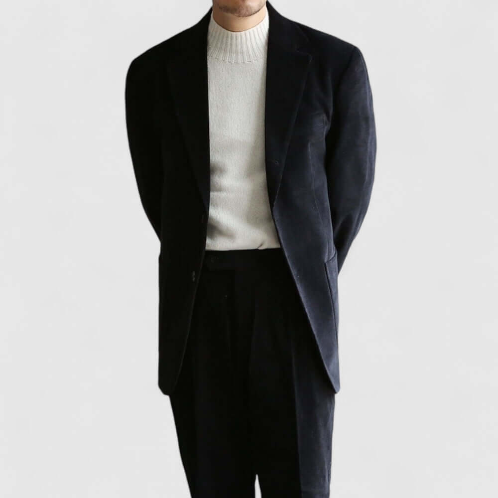 Black Corduroy Single Suit Jacket