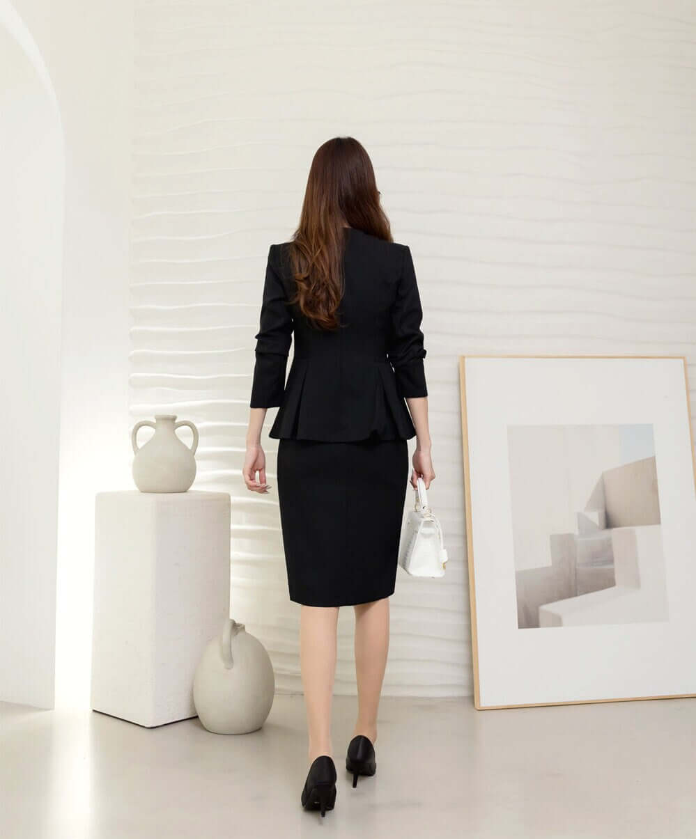 Korean Style High Waist Slim Midi Skirt / Elegant Office Look Skirt / Feminin Under Slit Skirt