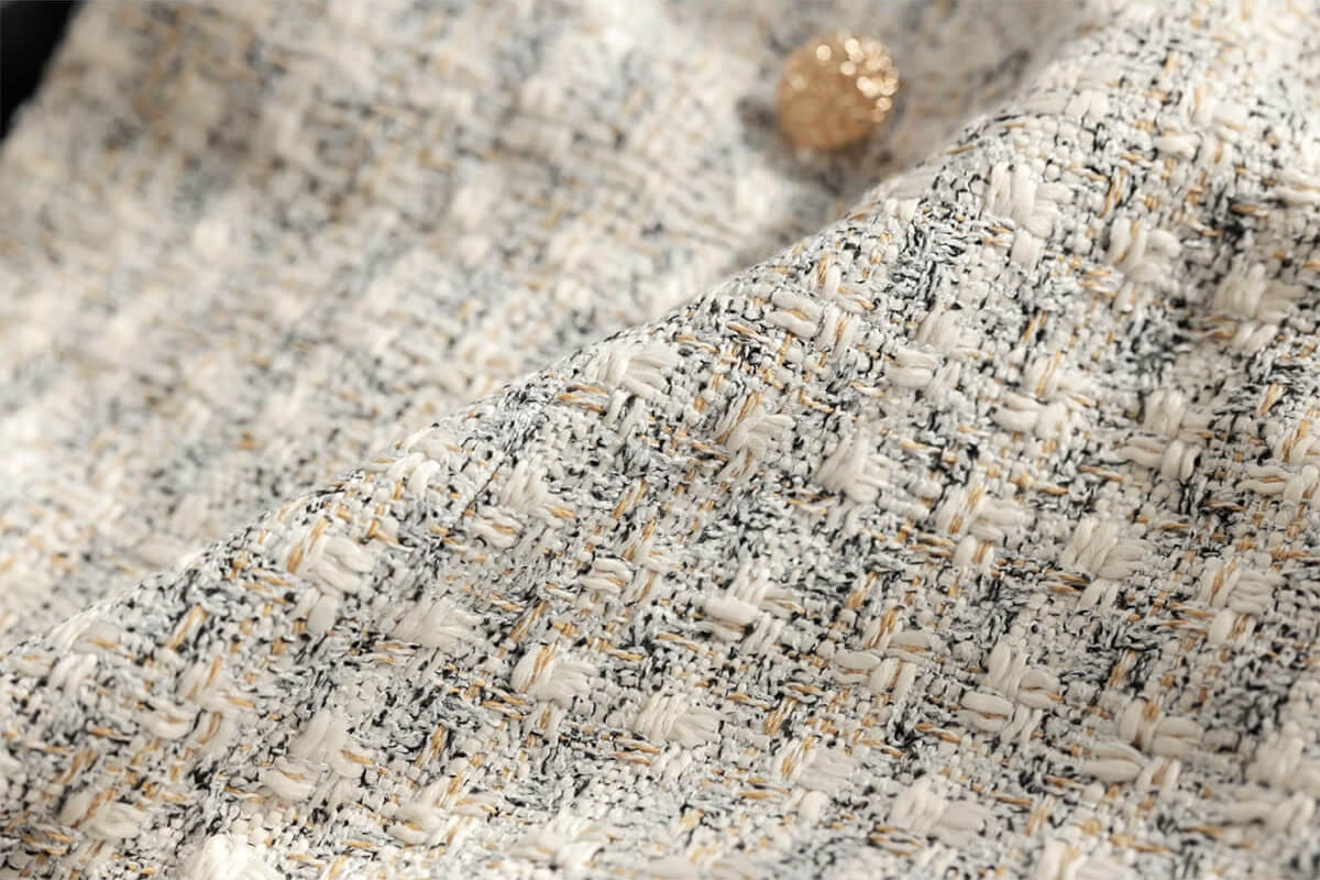Elegant Feminine Classic Tweed Coat / Korean Style Coat Jacket for Women / Women Long Double Breasted Coat