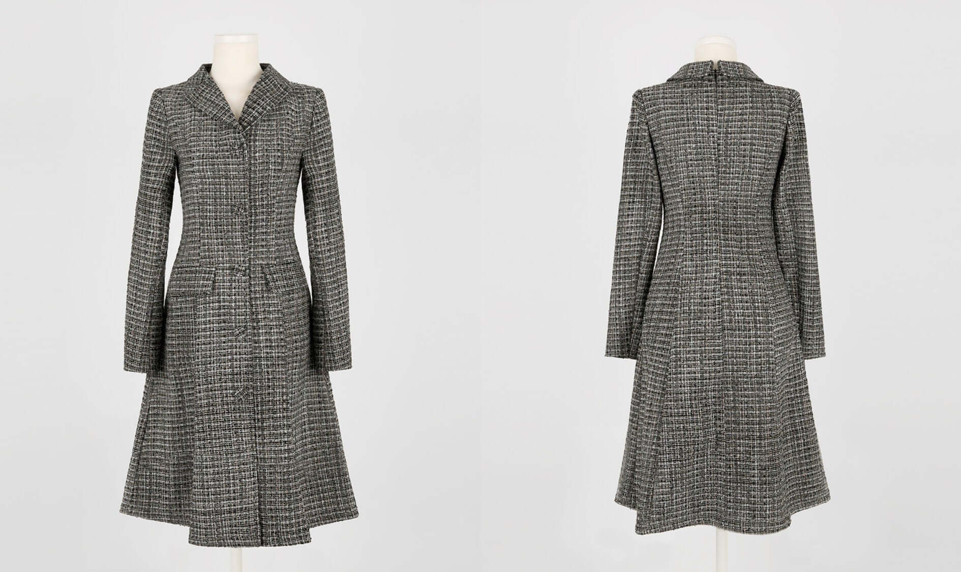 Elegant Classic Tweed Dress / Korean Style Feminine Mini Dress / Luxury wear Elegant Midi Dress