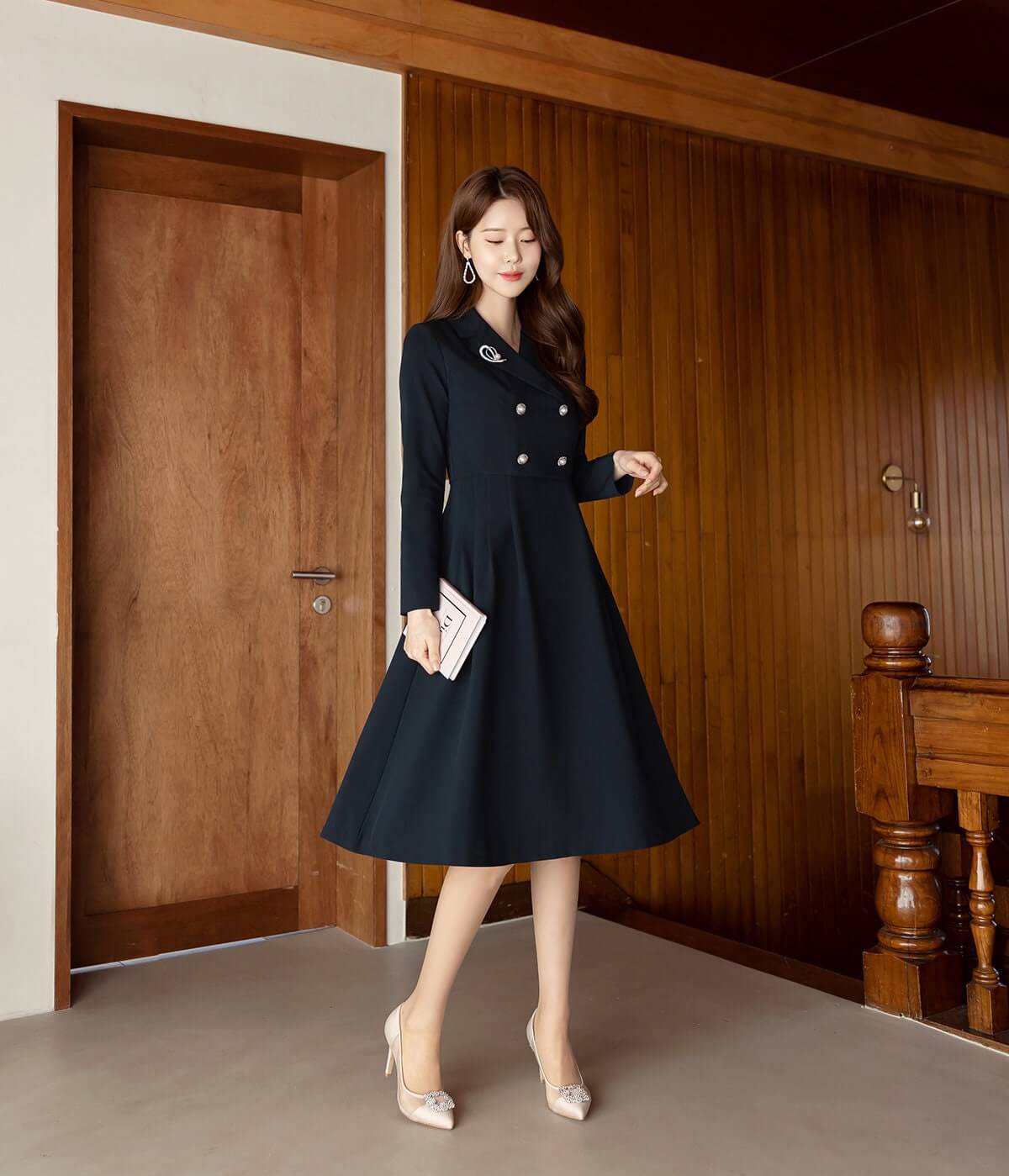 Cropped Jacket Layered Flare Dress - Elegant Style STUDIO731 Cropped Jacket Layered Flare Dress - Elegant Style STUDIO731