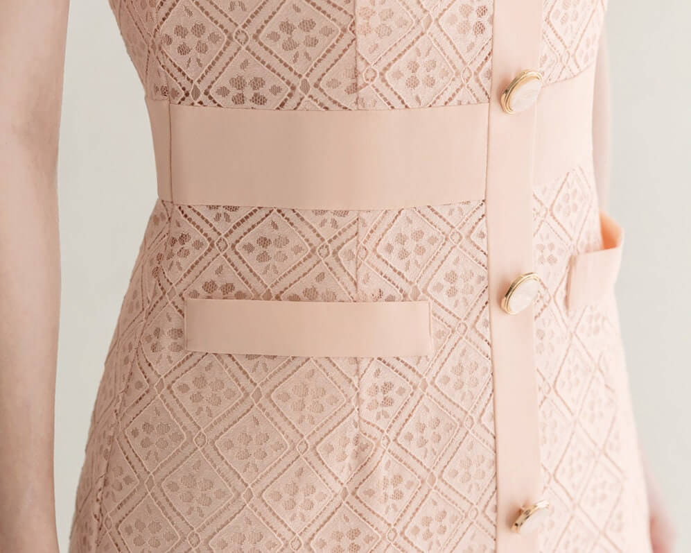 Elegant Feminin V Neck Short Sleeve Spring Summer Slim Fit Lace Dress / Korean Style Lace Mini Dress / Luxury wear Elegant Dress