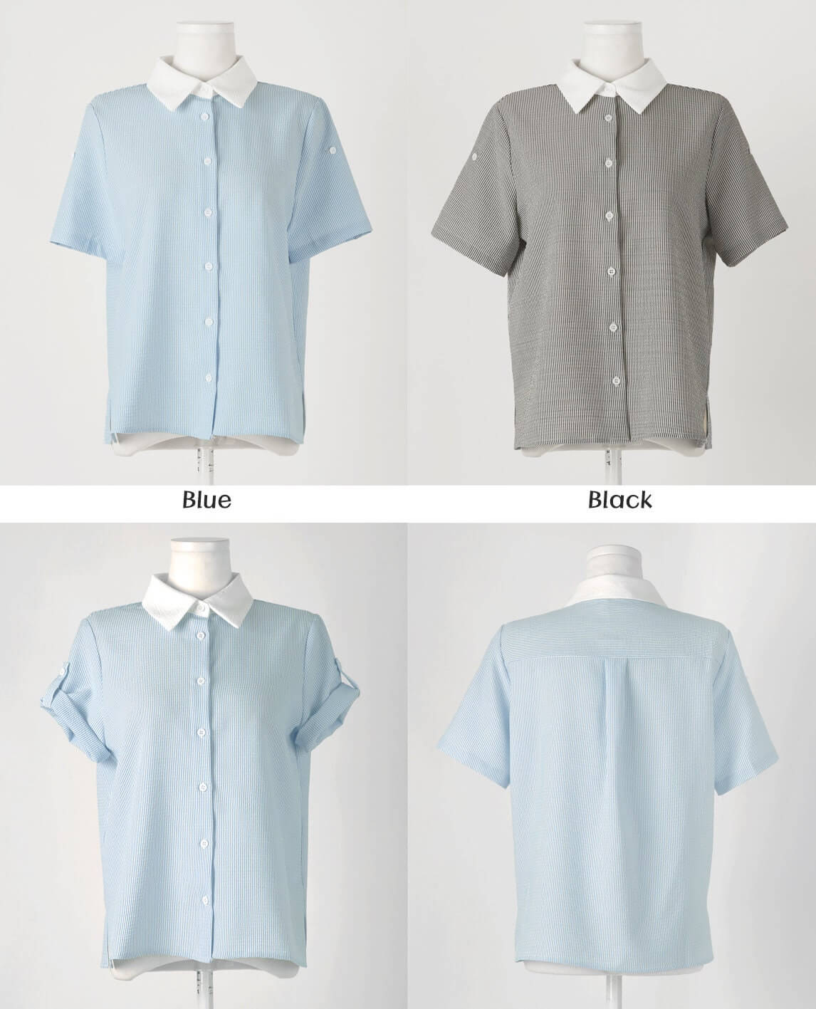 Basic Striped Short Sleeve Shirt Blouse / Korean Style Luxury Feminine Clothes / Stylish Office Look Top / Everyday Soft Summer Blouse