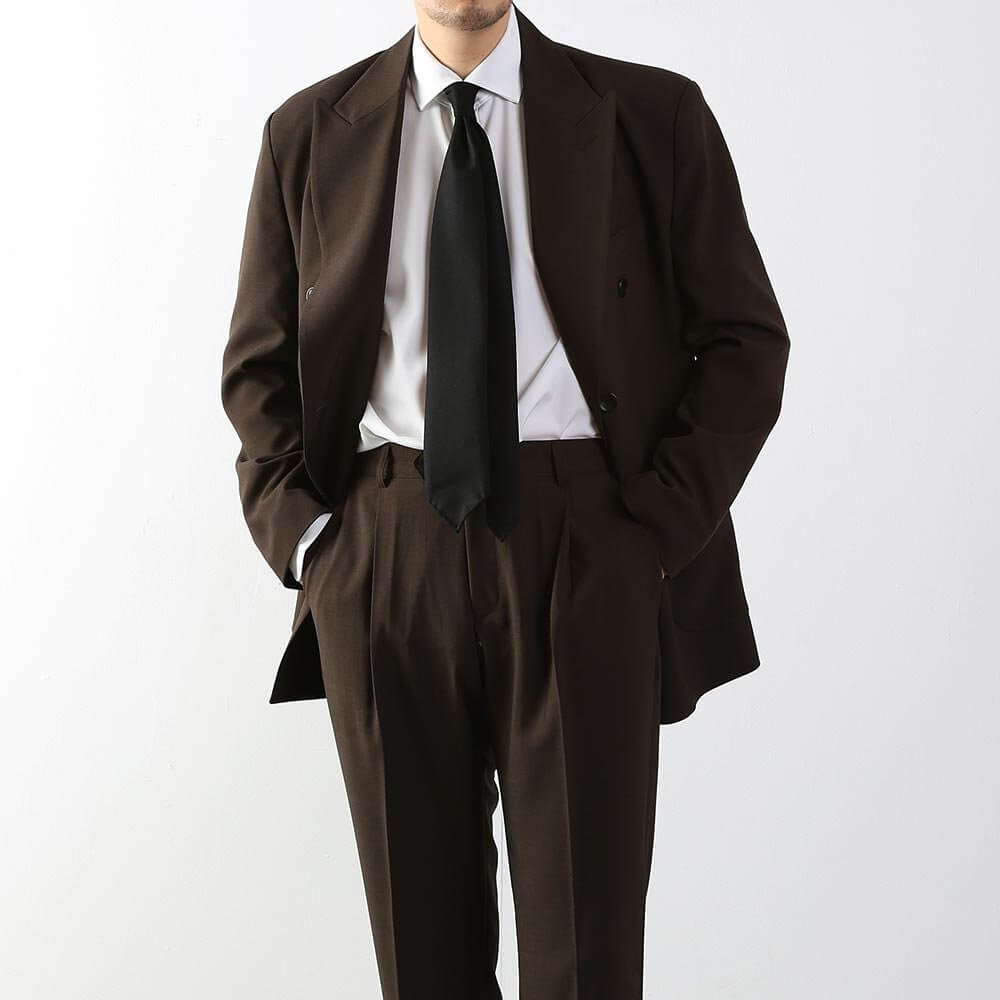 Classic Fit Men's Basic Suit Pants in Brown Color / Dress Pleat Trousers