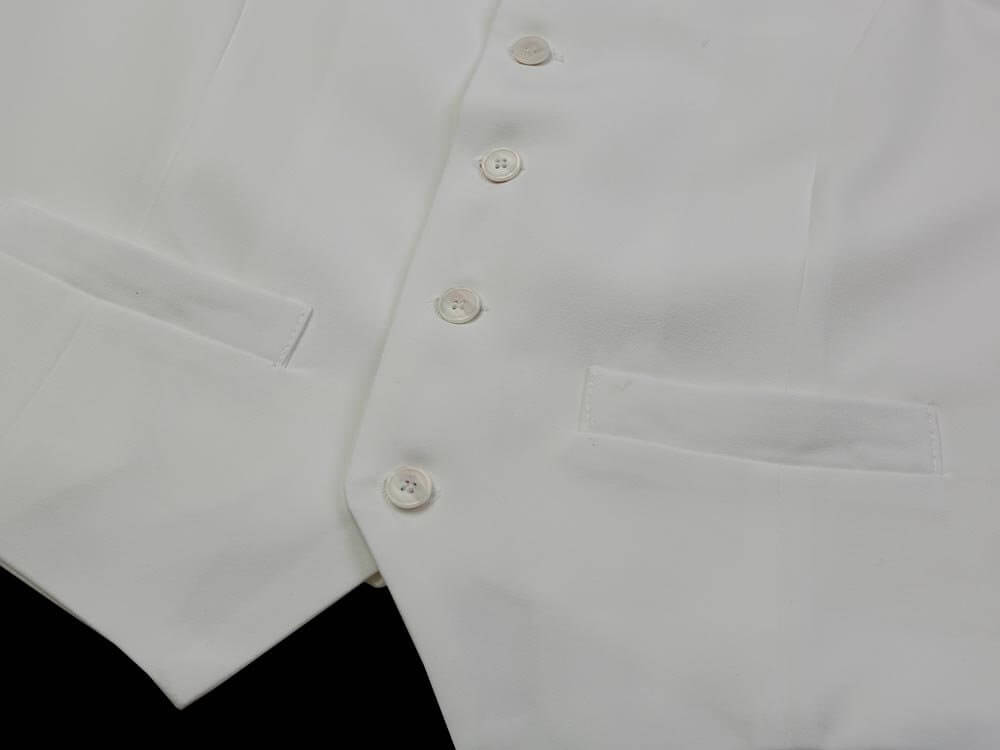 Classic Fit Men's Basic Suit Vest in Ivory Color / Dress Suit 5 Button Waistcoat Classic Button Up