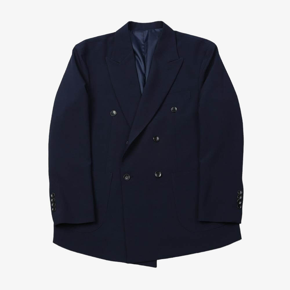 Classic Fit Men's Basic Double Breasted Suit Jacket in Navy Color / Double Breasted Blazer Jacket